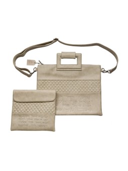 Gray Faux Leather Tallit Tefillin Bag Set... | Jewish Gift from Israel