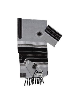 Gabrieli Talit gris en coton tissé à la main... | Talit tissé à la main Gabrieli