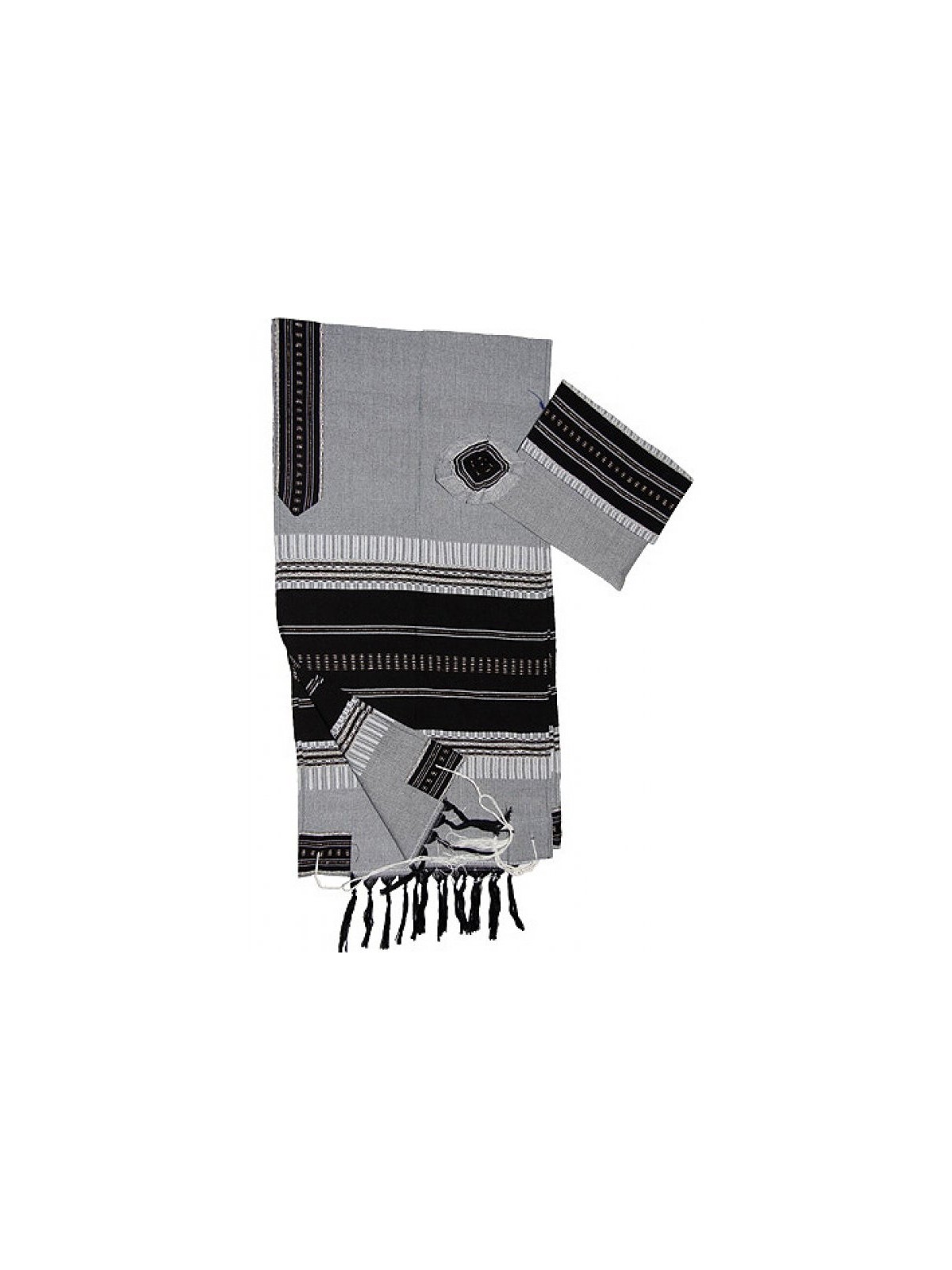 Gabrieli Talit gris en coton tissé à la main... | Talit tissé à la main Gabrieli