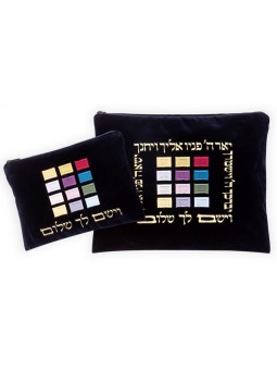 רונית גור רקומה קטיפה טלית וטף... | תיקי טלית ותפילין