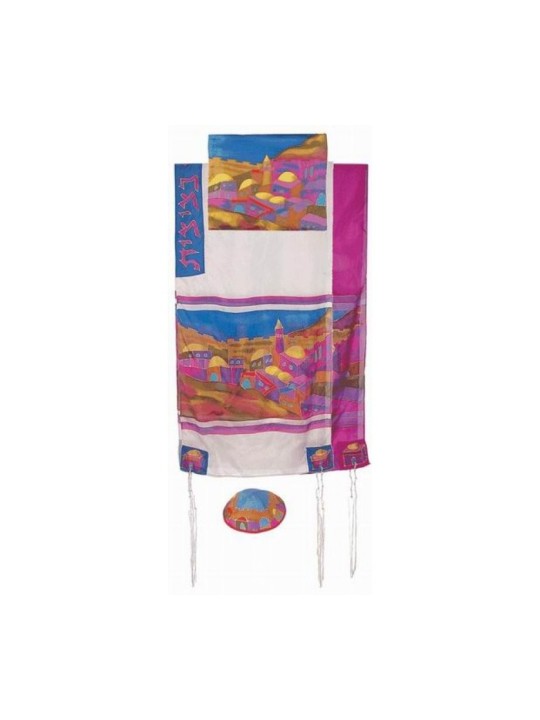 Yair Emanuel Hand Painted Pure Silk Talli... | Jewish Gift from Israel