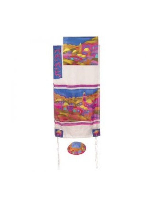 Yair Emanuel Hand Painted Pure Silk Talli... | Jewish Gift from Israel