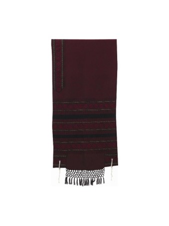 Rikmat Elimelech Handloom Woven Maroon Si... | Rikmat Elimelech Tallit