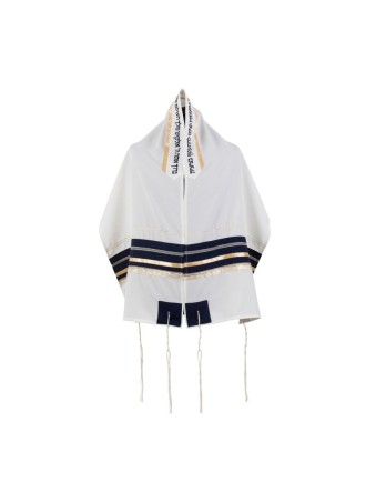 Dramatic Black Gold White Tallit Set by Ronit Gur | Modern Tallits