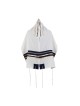 Ensemble de talit dramatique noir et or blanc par Ronit Gur | Talits modernes