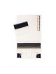Ensemble de talit dramatique noir et or blanc par Ronit Gur | Talits modernes