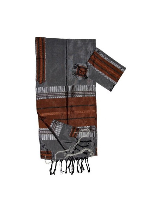 Gabrieli Handwoven Silk Gray Tallit Se... | Gabrieli Hand Woven Tallit