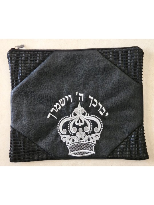 Sac talit et téfilines en simili cuir noir... | Sacs Talit et Téfilines