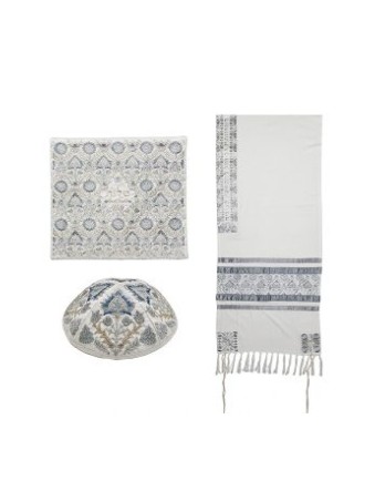 Yair Emanuel Tallit Kippah and Bag Set Or... | Jewish Gift from Israel