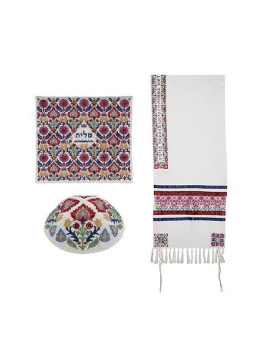 Yair Emanuel Tallit Kippah and Bag Set Or... | Jewish Gift from Israel