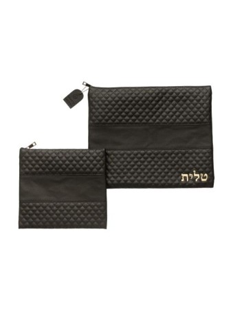 סט תיקי טלית ותפילין דמוי עור ת... | תיקי טלית ותפילין