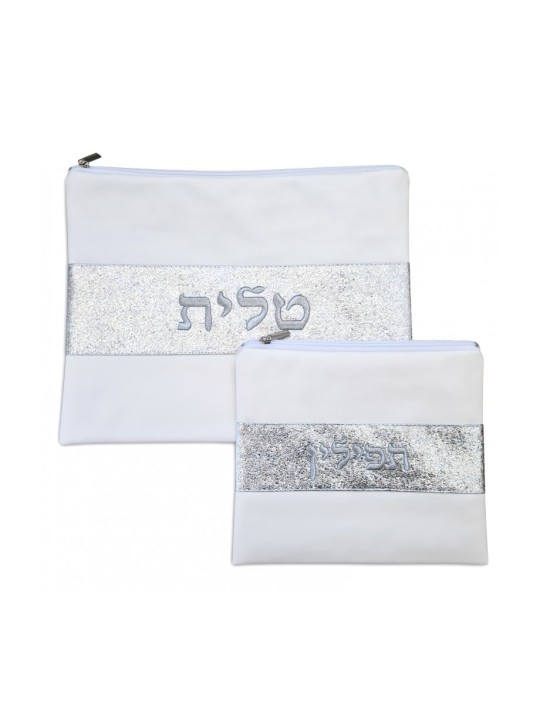 Off White Faux Leather Tallit and Tefillin ... | Talit & Tefillin Bags