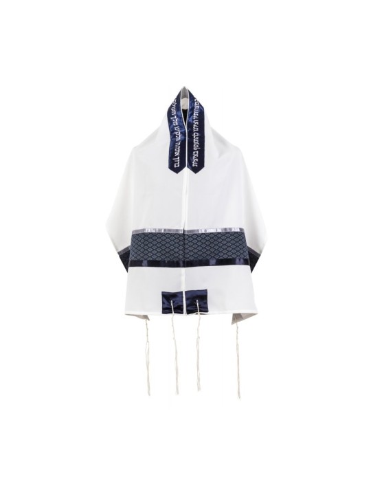 Ensemble de talit Ronit Gur avec motif diamant argenté sur... | Talits modernes