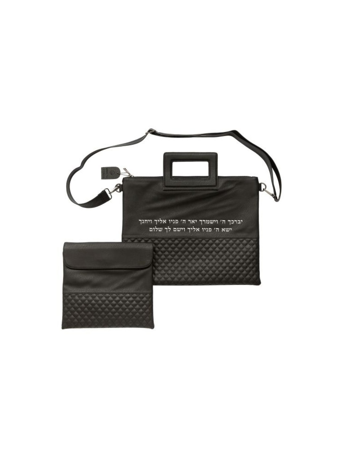 Black Faux Leather Tallit Tefillin Bag Sh... | Jewish Gift from Israel