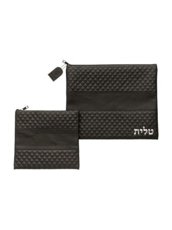 סט תיקי טלית ותפילין דמוי עור ת... | תיקי טלית ותפילין