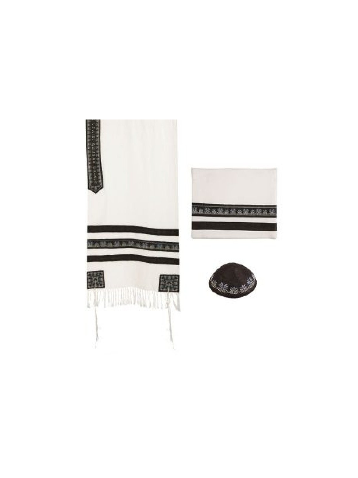 Ensemble de Talit 3 pièces Yair Emanuel avec Embr... | Cadeau juif d'Israël
