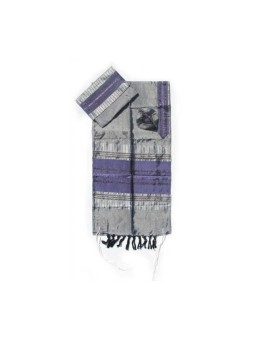 Ensemble de talit en soie tissé à la main Gabrieli Pur... | Talit tissé à la main Gabrieli