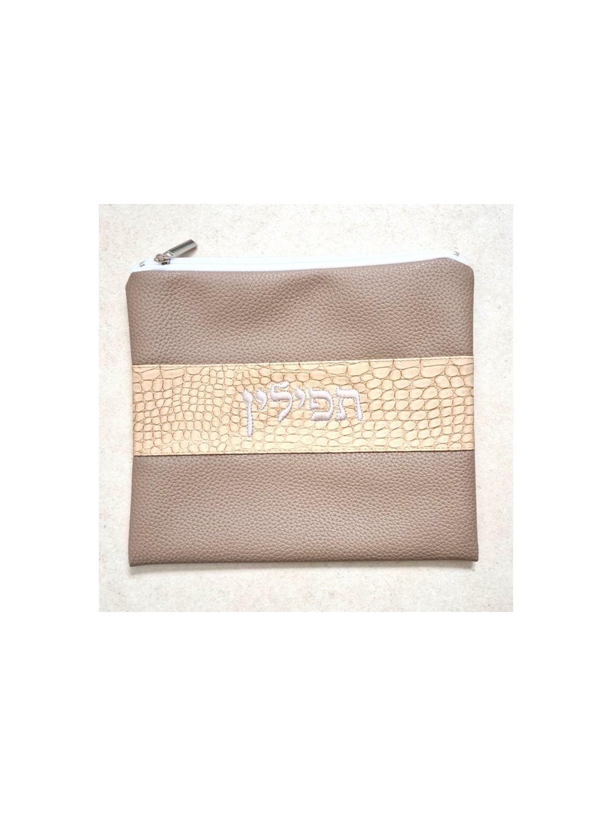 Faux Leather Tallit and Tefillin Bag Set Tw... | Talit & Tefillin Bags