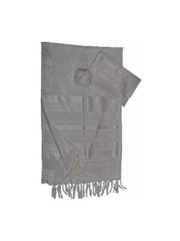 Gabrieli Talit en soie blanche tissé à la main... | Talit tissé à la main Gabrieli