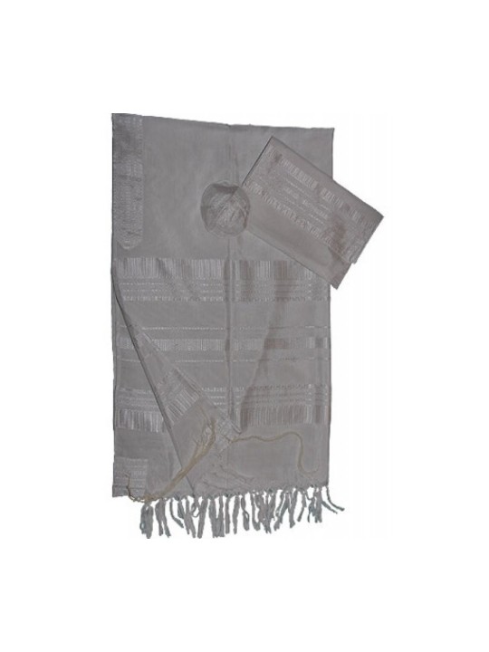 Gabrieli Talit en soie blanche tissé à la main... | Talit tissé à la main Gabrieli