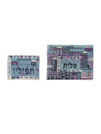 יאיר עמנואל כותנה גולמית כחול טלית תפילי... | תיקי טלית ותפילין