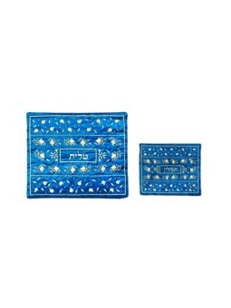 Yair Emanuel Blue Embroidered Tallit Tefill... | Talit & Tefillin Bags