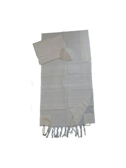 Ensemble de talit en coton tissé à la main Gabrieli... | Talit tissé à la main Gabrieli