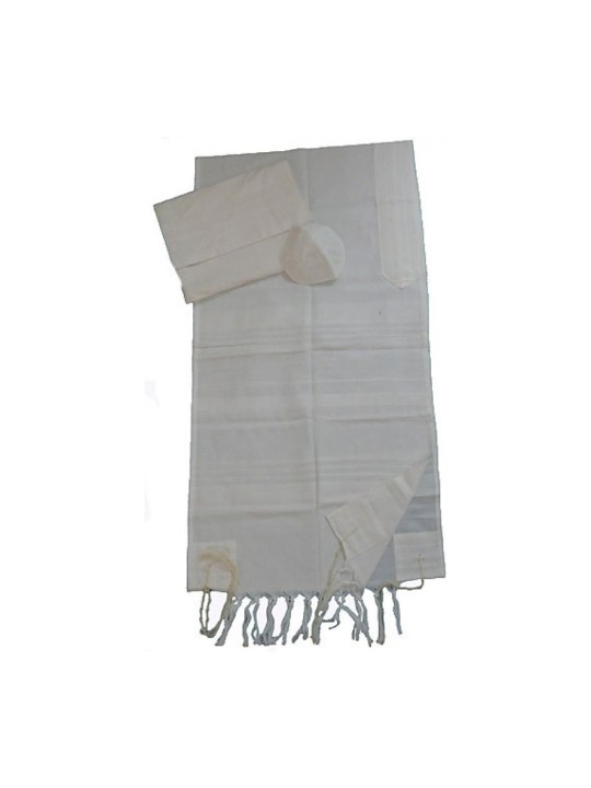 Ensemble de talit en coton tissé à la main Gabrieli... | Talit tissé à la main Gabrieli