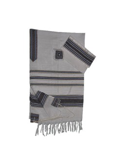 Gabrieli Talit en soie blanche tissé à la main... | Talit tissé à la main Gabrieli