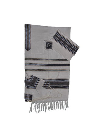 Gabrieli Talit en soie blanche tissé à la main... | Talit tissé à la main Gabrieli