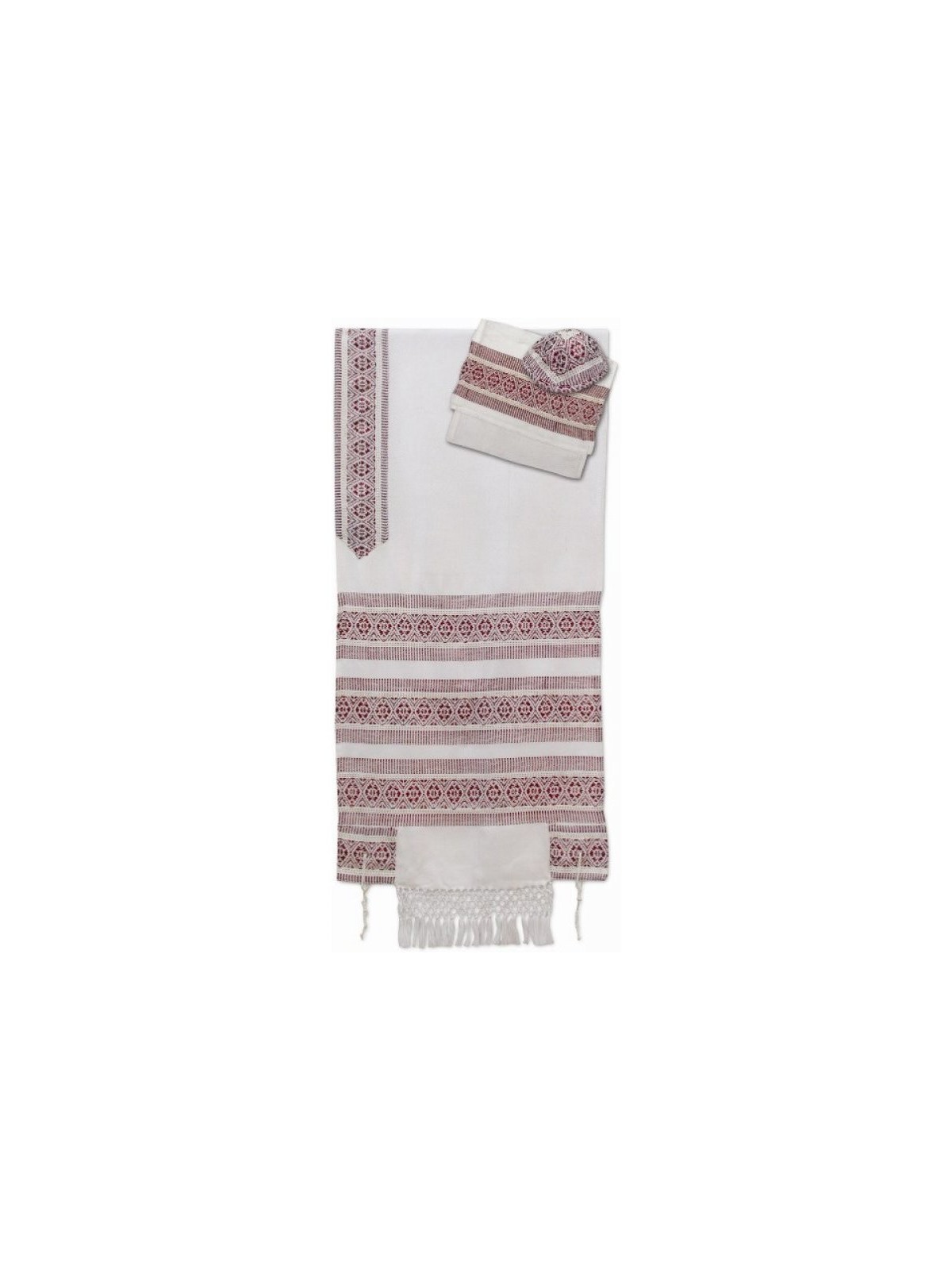 Rikmat Elimelech Handloom Tissé Blanc Mar... | Talit Rikmat Elimelech