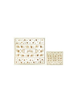 Yair Emanuel White Embroidered Tallit Tefil... | Talit & Tefillin Bags