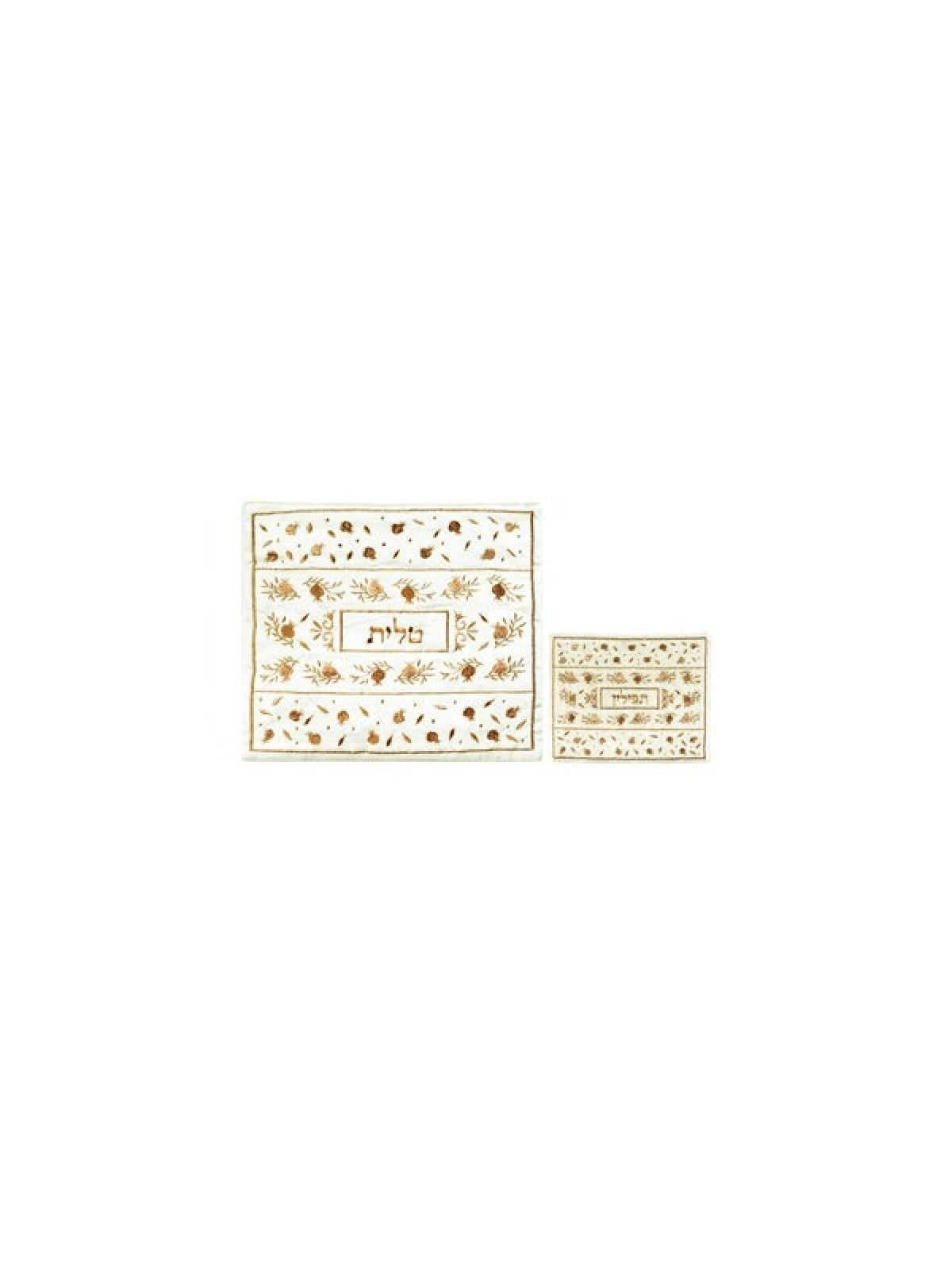 Yair Emanuel White Embroidered Tallit Tefil... | Talit & Tefillin Bags