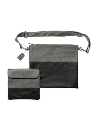 Téfilines et Téfilines en faux cuir gris bicolore... | Cadeau juif d'Israël
