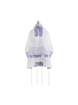 Ronit Gur Violet Insert Fleur Design T... | Châle de prière Talit pour femmes