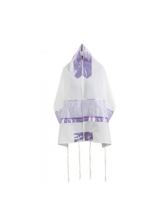 Ronit Gur Violet Insert Fleur Design T... | Châle de prière Talit pour femmes