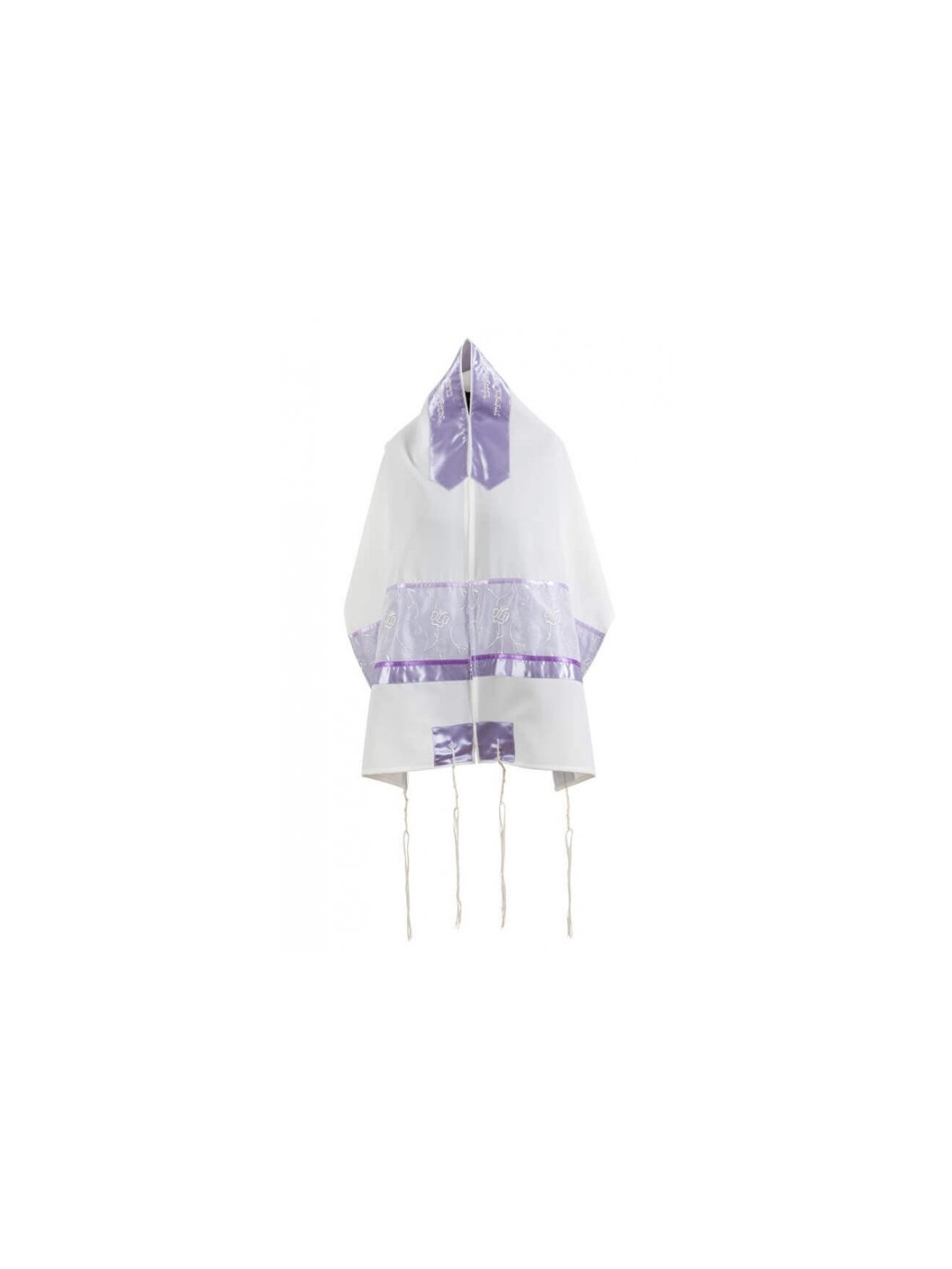Ronit Gur Violet Insert Fleur Design T... | Châle de prière Talit pour femmes