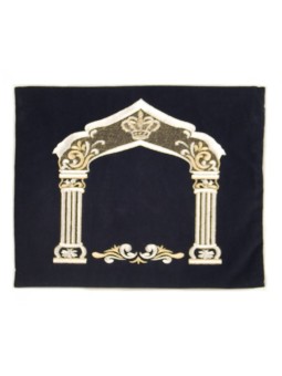Dark Blue Velvet Tallit Tefillin Bags Silve... | Talit & Tefillin Bags