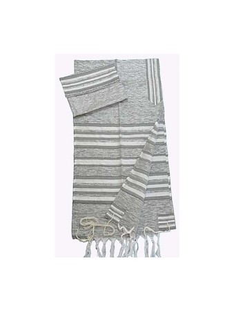 Ensemble de talit en soie tissé à la main Gabrieli Gra... | Talit tissé à la main Gabrieli