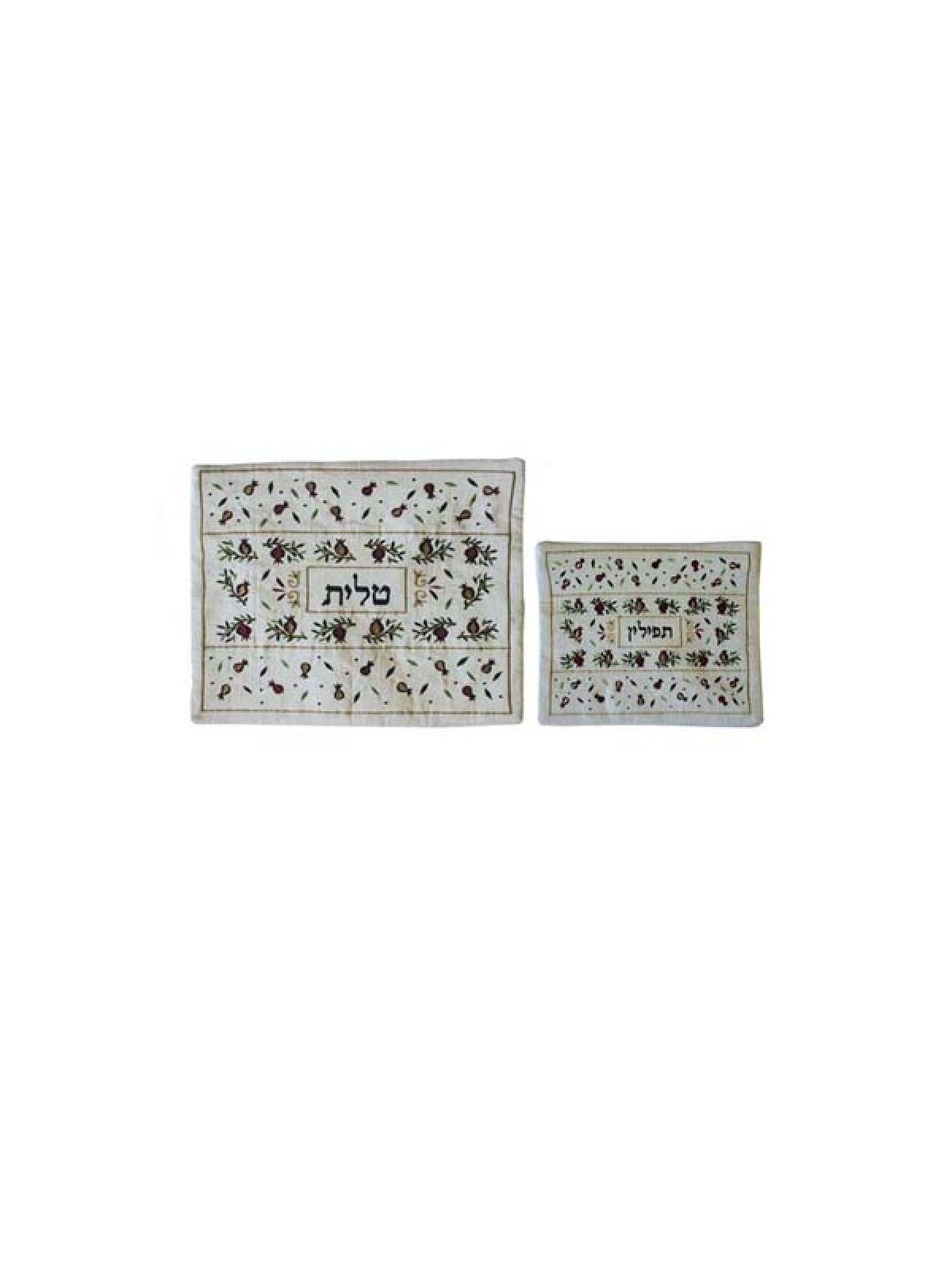 Yair Emanuel White Embroidered Tallit Tefil... | Talit & Tefillin Bags
