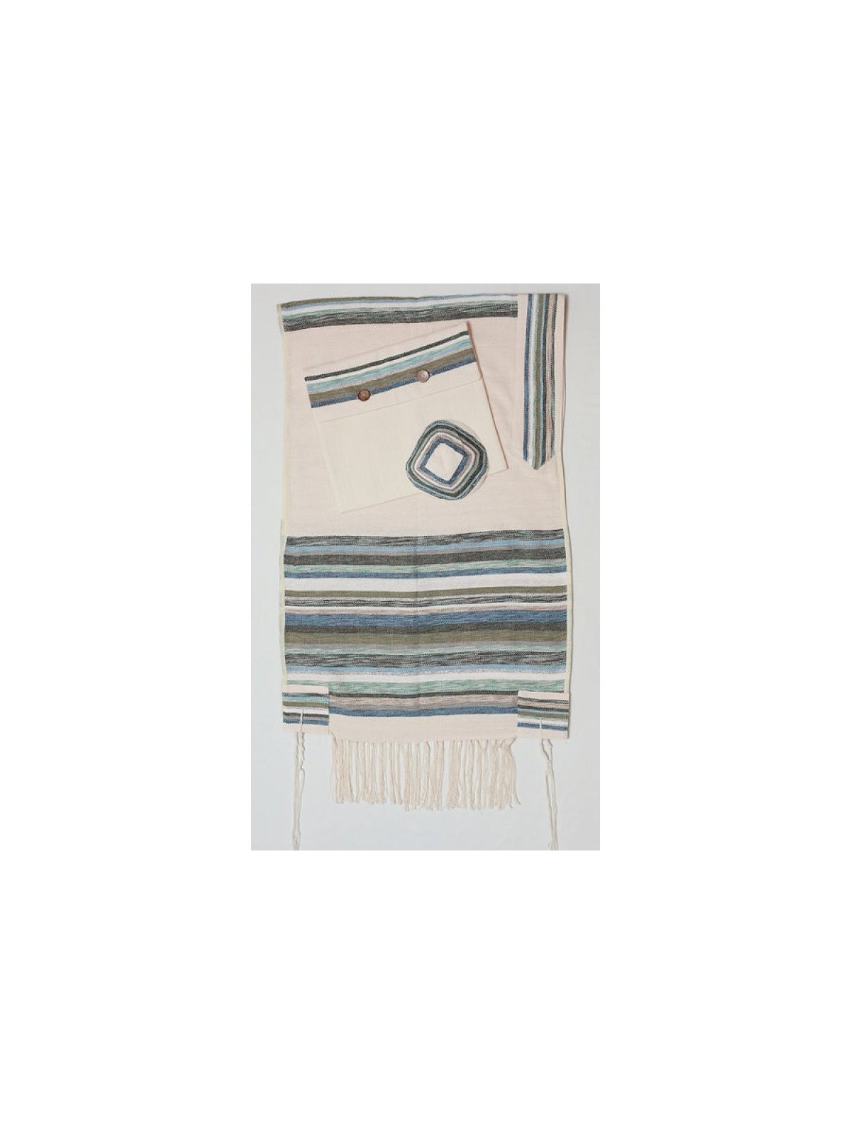 Talit Gan Eden Bleu | Talit de création de tissage