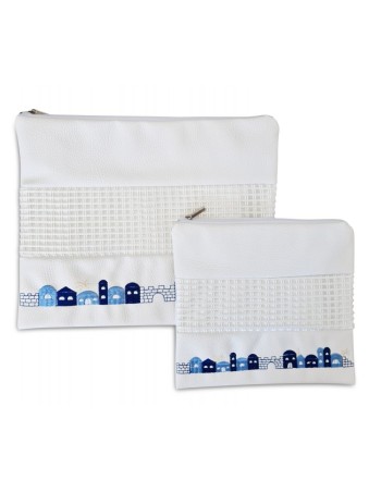 Sac talit et téfilines en simili cuir blanc... | Sacs Talit et Téfilines