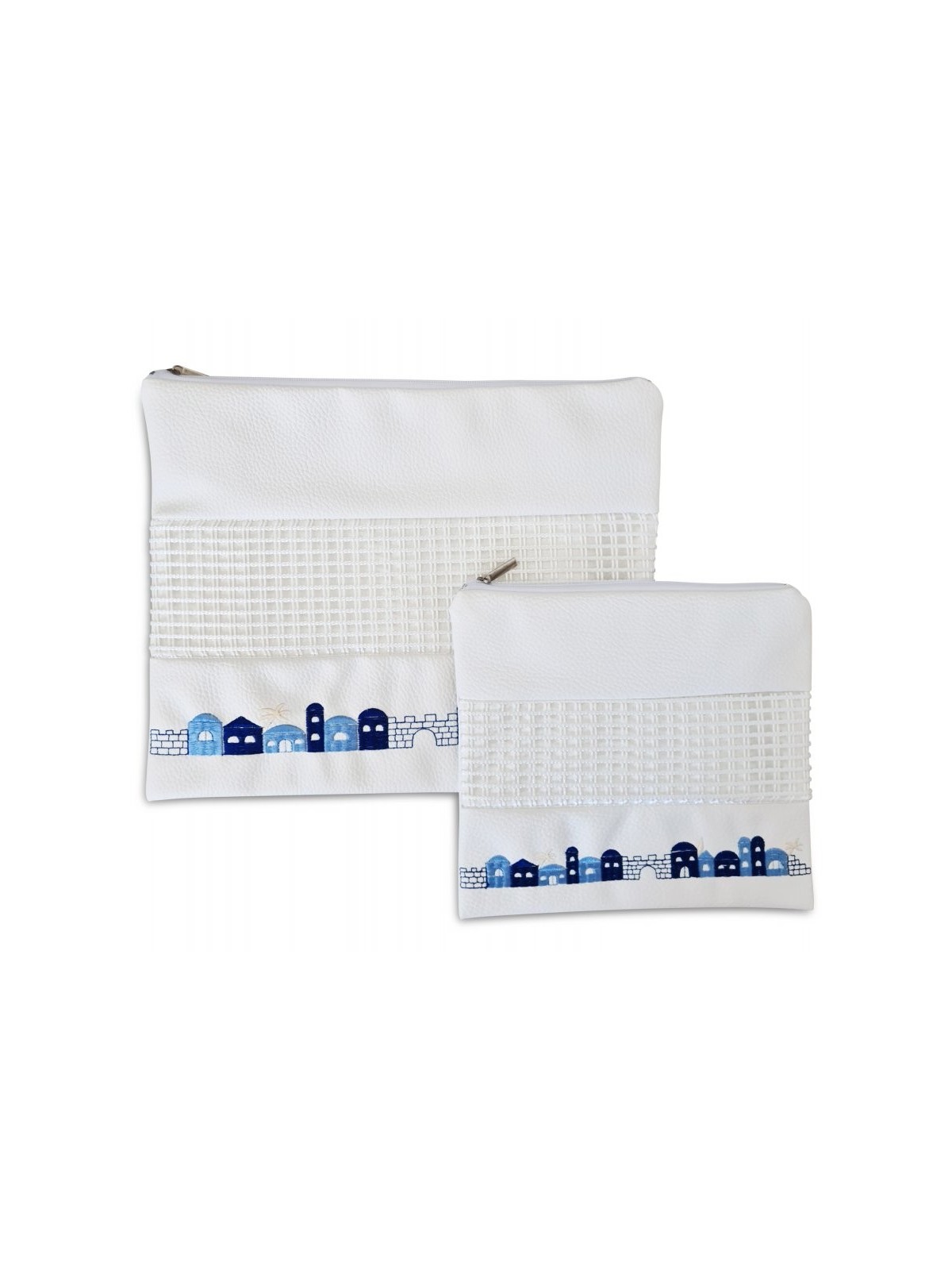 Sac talit et téfilines en simili cuir blanc... | Sacs Talit et Téfilines