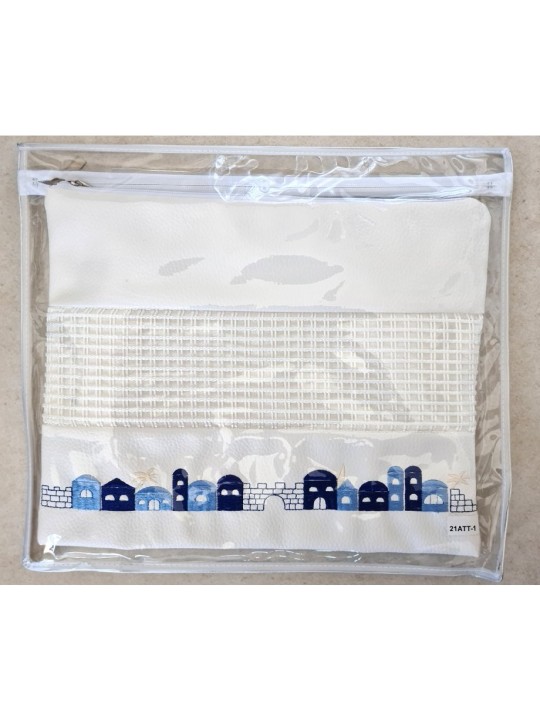 Sac talit et téfilines en simili cuir blanc... | Sacs Talit et Téfilines