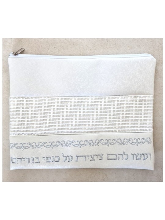 תיק לטלית ותפילין דמוי עור כסף... | תיקי טלית ותפילין