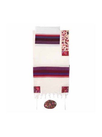 Ensemble de talit en coton tissé Yair Emanuel... | Cadeau juif d'Israël