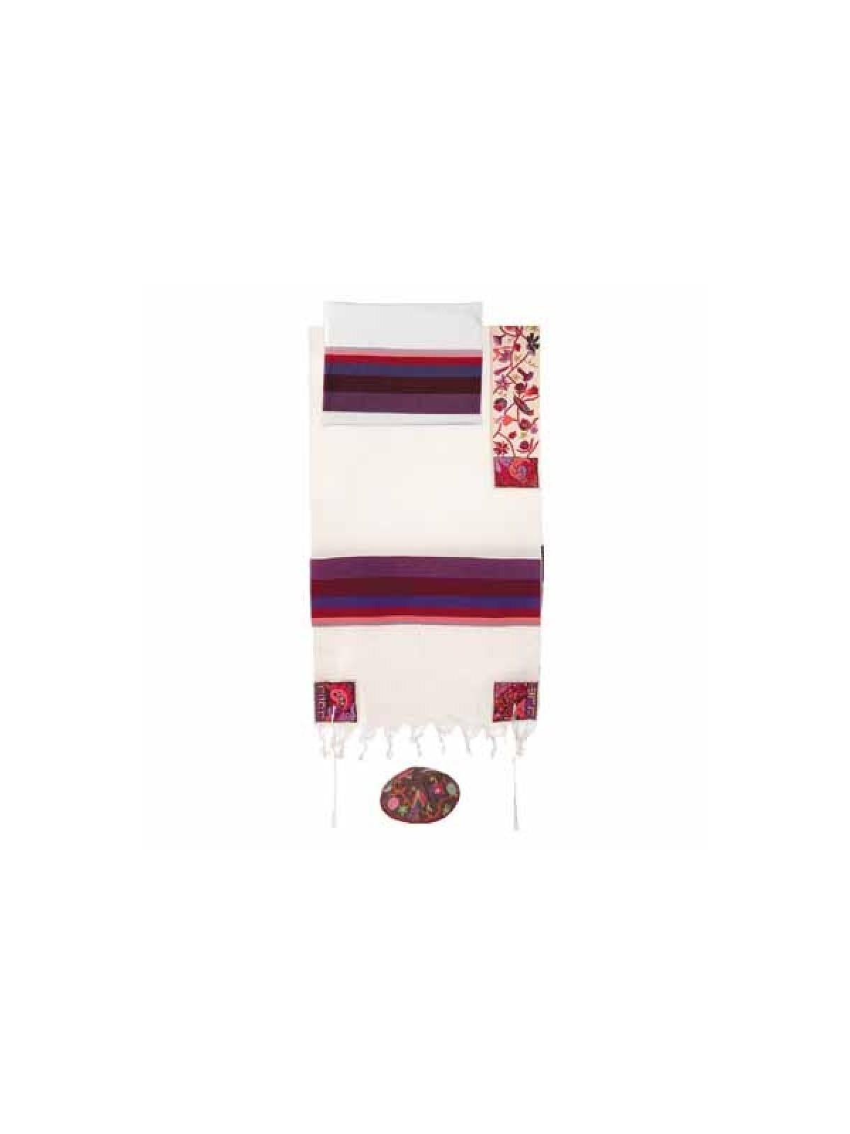 Ensemble de talit en coton tissé Yair Emanuel... | Cadeau juif d'Israël