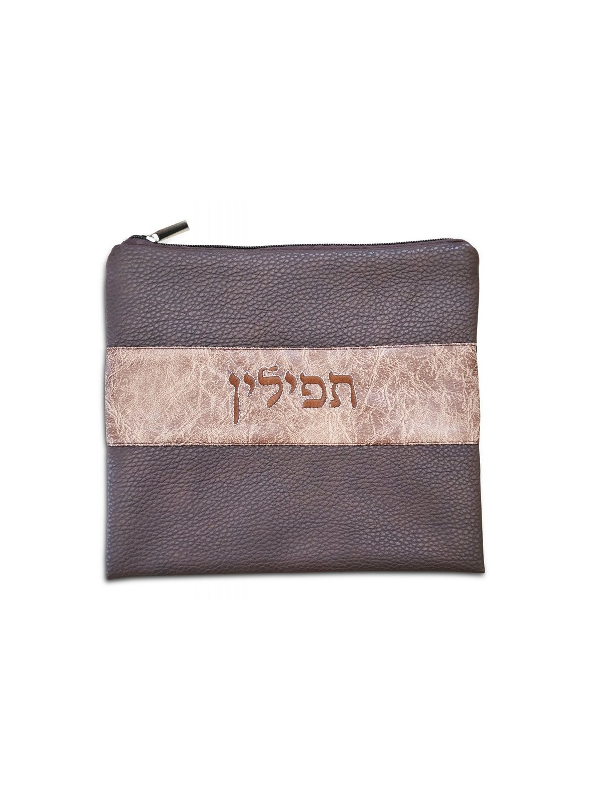 Talli en simili cuir marron chocolat bicolore... | Sacs Talit et Téfilines
