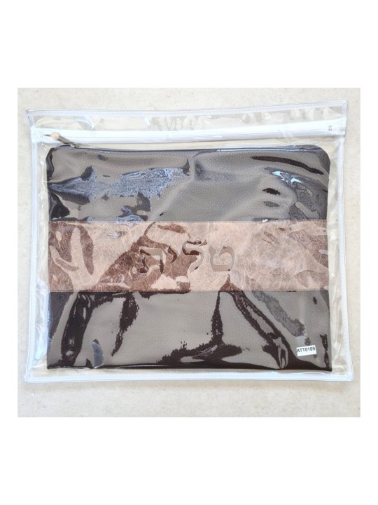 Talli en simili cuir marron chocolat bicolore... | Sacs Talit et Téfilines