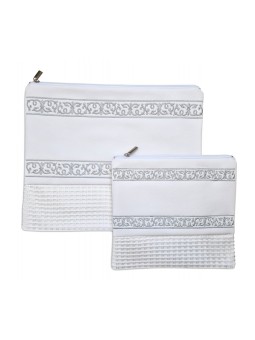 Faux cuir blanc cassé Talit et Tefillin... | Sacs Talit et Téfilines